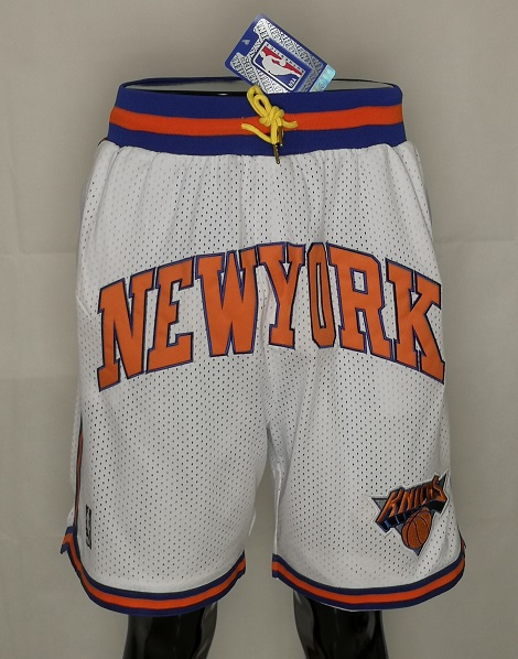 2020 Men NBA New York Knicks white shorts
